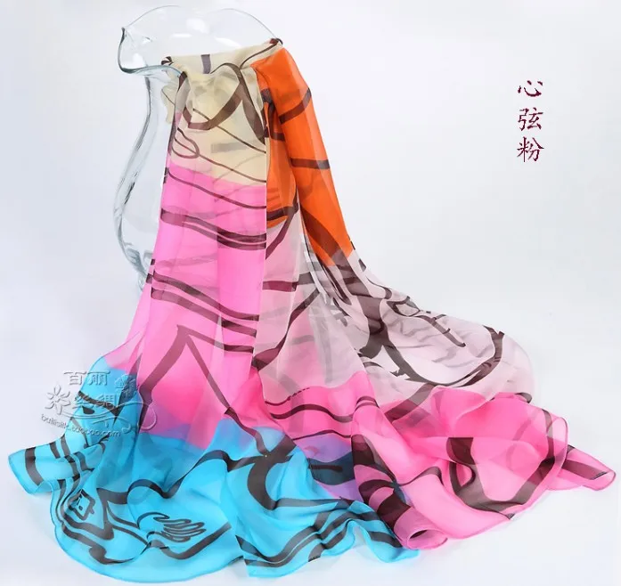 

100% mulberry silk chiffon silk scarf with silk scarf
