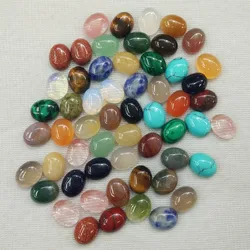 Fashion assorted natural stone Oval CAB CABOCHON 8x10mm mix beads for jewelry making wholesale 50pcs/lot free shipping