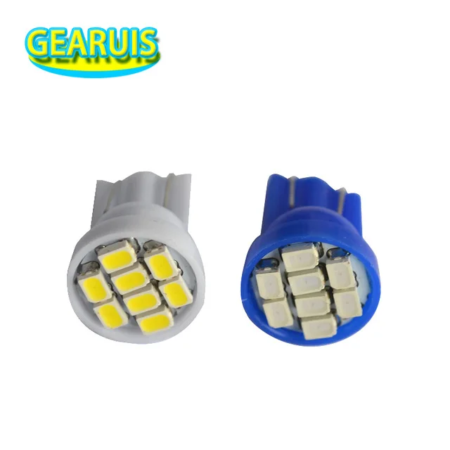 100pcs AC DC 6V 6.3V T10 555 Non polar 8 SMD 1206 3020 194 168 LED Bulbs pinball machine White Red Blue Green Yellow AC 6V