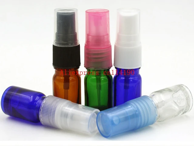 

100pcs/lot 5ml 1/6oz Empty Atomizer Glass bottle Spray Refillable for Perfume Aromatherapy Essential Oil