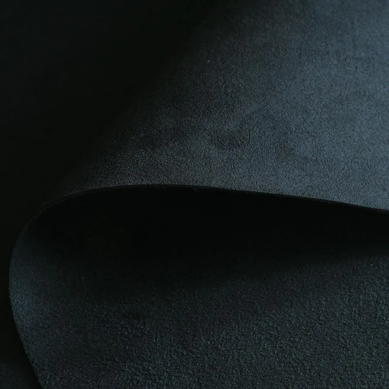 High-Quality 0.8mm Thickness Black Microfiber Super Fiber Double Plush Ultraleather Vinyl Suede Ultra Fabrics Raw Material