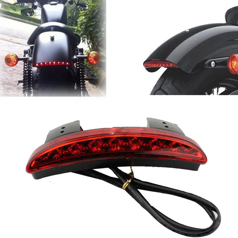 JX-LCLYL Red Chopped Fender Edge LED Tail Brake Light for Har-ley Davidson XL883/1200