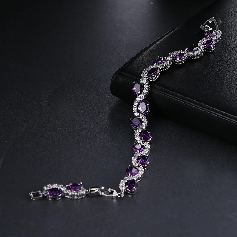 Emmaya New Fashion Purple Zircon Bangle Bracelets Fashion New Design Wedding Jewelry for Women