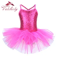 Disfraz de hada bailarina para fiesta de graduación, vestido de flores con lentejuelas para niños, Ropa de baile para niñas, vestido tutú de leotardo de Ballet gimnástico