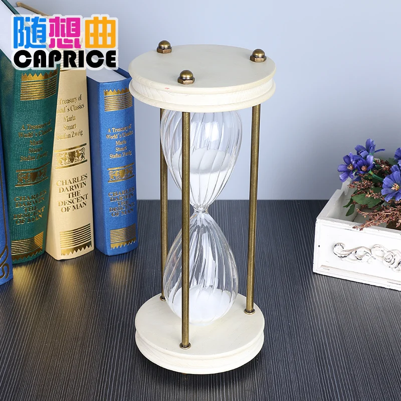 Round time hourglass 30/60 minutes on Home Furnishing girls ornaments creative twill European decor