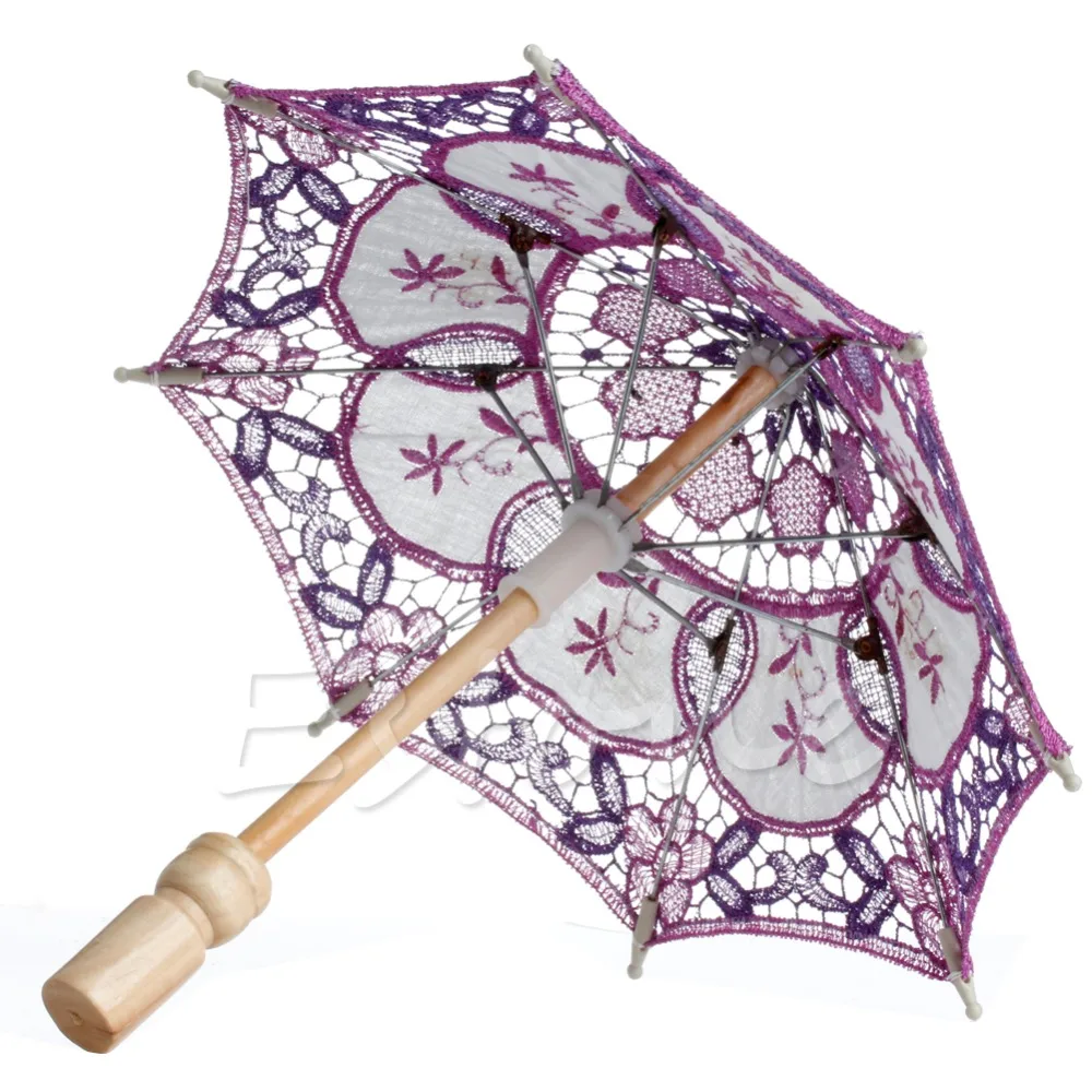 S-home New Arrival Embroidered Lace Parasol Umbrella For Bridal Wedding Party Decoration MAR14