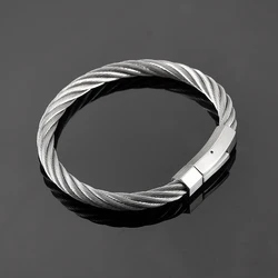 IJB0529 4 Colors Fashion Stainless Steel Triple Many Stackable Cable Wire Twisted Bangle Bracelets Cheap Sale