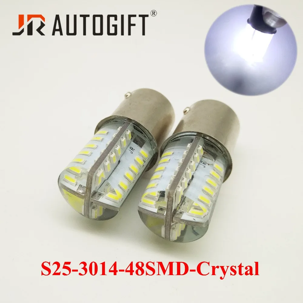 

100x wholesale Turn Signal Lights S25 1156 BA15S 1157 BAY15D 3014 48 SMD Silica 24V 12V Car LED Brake Bulb Signal parking Lamps