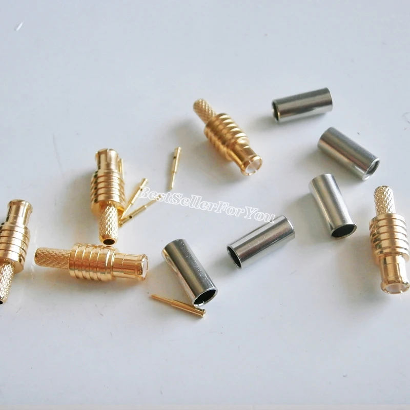 

10Pcs MCX male plug straight Connector RF antenna Coaxial crimp for RG174 RG316 LMR100 Cable