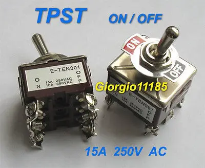 10pcs TPST ON/OFF  Industrial Toggle Switches 301  triple pole single throw