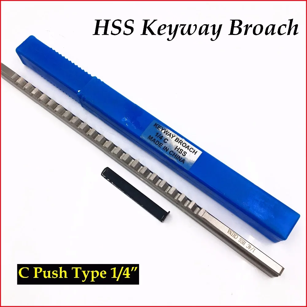 1/4 C Push-Type Keyway Broach with Shim Metric Size High Speed Steel for CNC Cutting Metalworking Tool