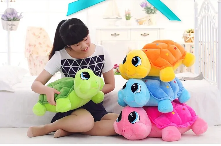 

about 45cm cartoon tortoise plush toy colourful stars turtle doll , Christmas gift w5888