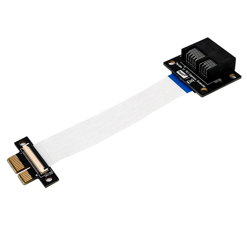 PCI Express PCI-E 1X to 1X Extension Ribbon Cable Gold-plated Connector Adapter PCIE Extender for Motherboard Riser Card Mining