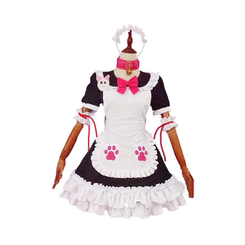 

Anime FGO Fate Grand Order Tamamo no Mae maid outfit Cosplay costume with hair accessory Custom Made