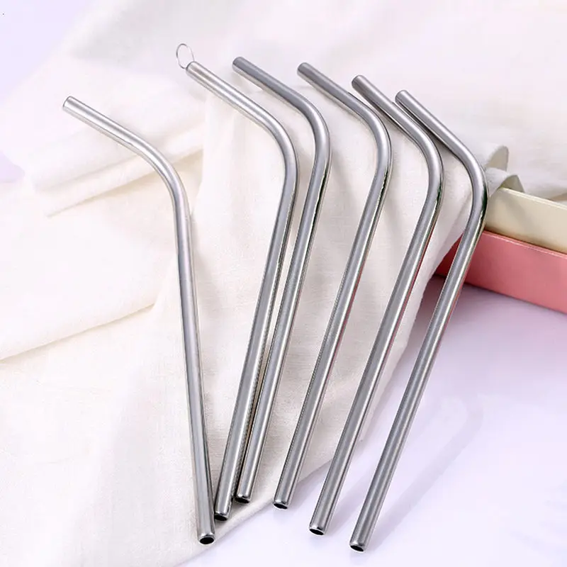 200pcs/lot 8 inch Length Stainless Steel Metal Drinking Reusable Straws Stag Party Cocktail Party F20173829