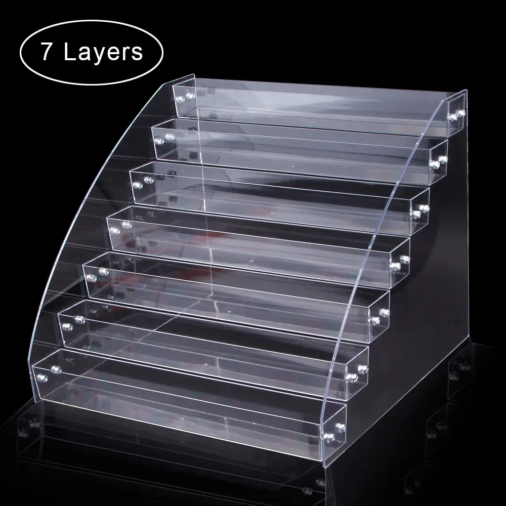1 To 7 Tier Nail Polish Rack Display Holder Nails Art Tools Plastic Storage Box Acrylic Tabletop Stand Case Lipstick Organizer