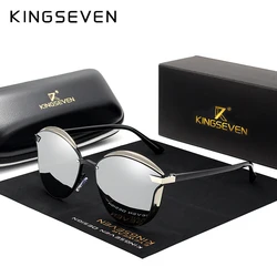 KINGSEVEN Brand Design Cat Eye Sunglasses Women polarized Luxury Alloy Frame+TR90 Sun Glasses Fashion Retro Oculos De Sol Gafas