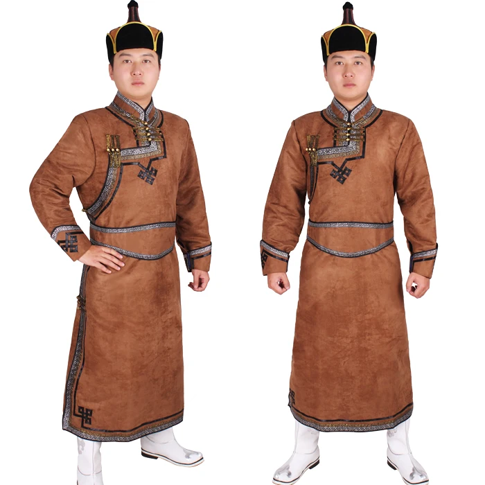 Male robed mongolia clothes male costume imitation deerskin velvet Mongolia clothes mongolian robed Outfit