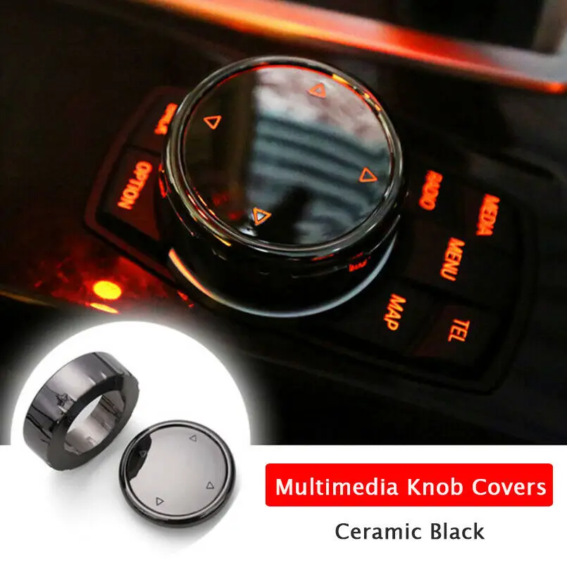 

1pcs Ceramic Black IDrive Multimedia Knob Cover for BMW X1 X3 X4 X5 X6 1 2 3 5