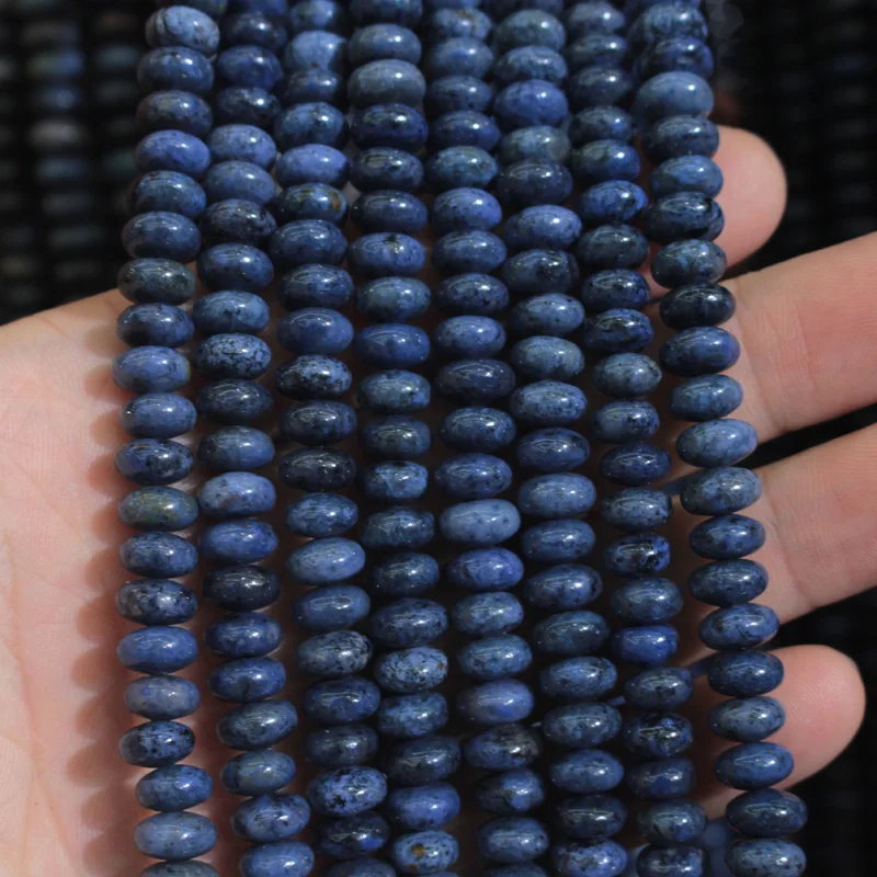 

5x8mm rondelle dumortierite beads natural GEM stone beads DIY spacer beads for jewelry making strand 15" wholesale