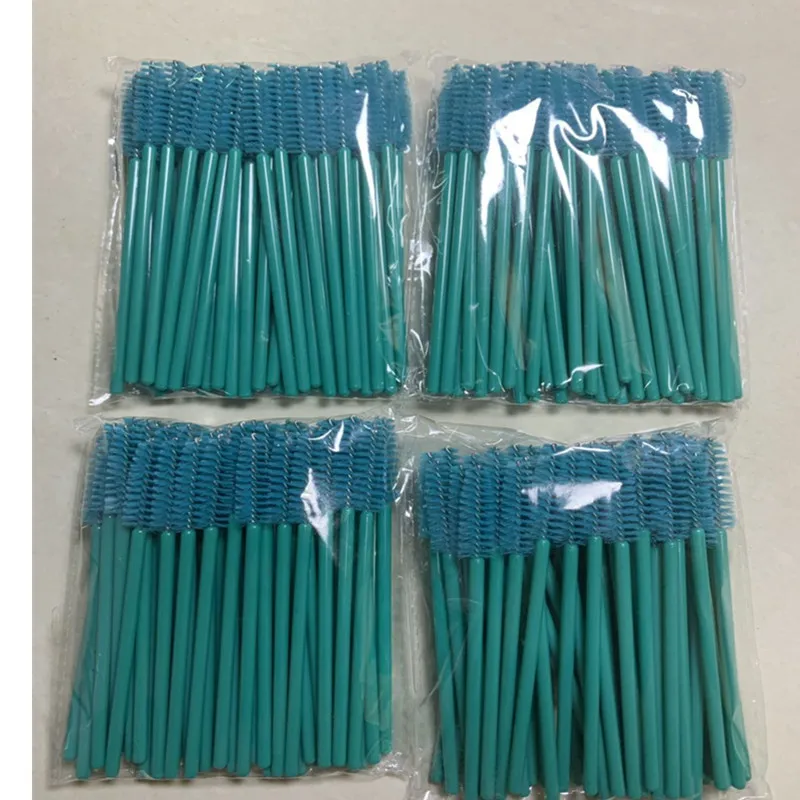1000 unids/pack cepillos de pestañas desechables varitas de rímel azul aplicador varita cepillos peine de pestañas cepillos Spoolers Kit de herramientas de maquillaje
