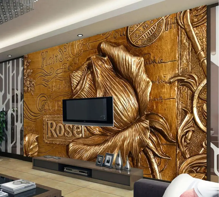 

Beibehang Custom wallpaper living room bedroom murals European rose classical decorative painting TV sofa murals 3d wallpaper