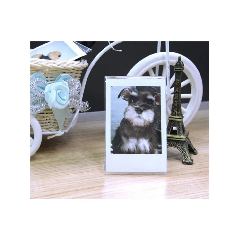 2 Pieces L- Shaped Acrylic Transparent Stand Simple Photo Frame for Fujifilm Instax Mini Mini 12/11/ 7s/ 8/ 9 /70/90 Mini Film