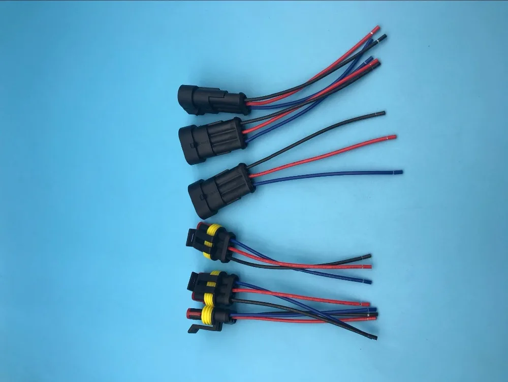 

10 pcs3 Pin Way Car OEM Black Auto Vehicle Waterproof Electrical Connector Plug Adapter W/Wire AWG Marine