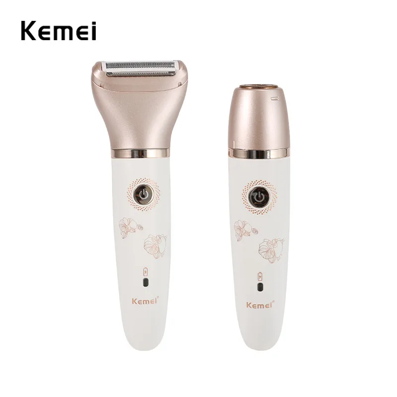 

2In1 Electric Epilator Waterproof Plainless Rechargeable Hair Removal Women Face Armpit Body Bikini Trimmer Shaver