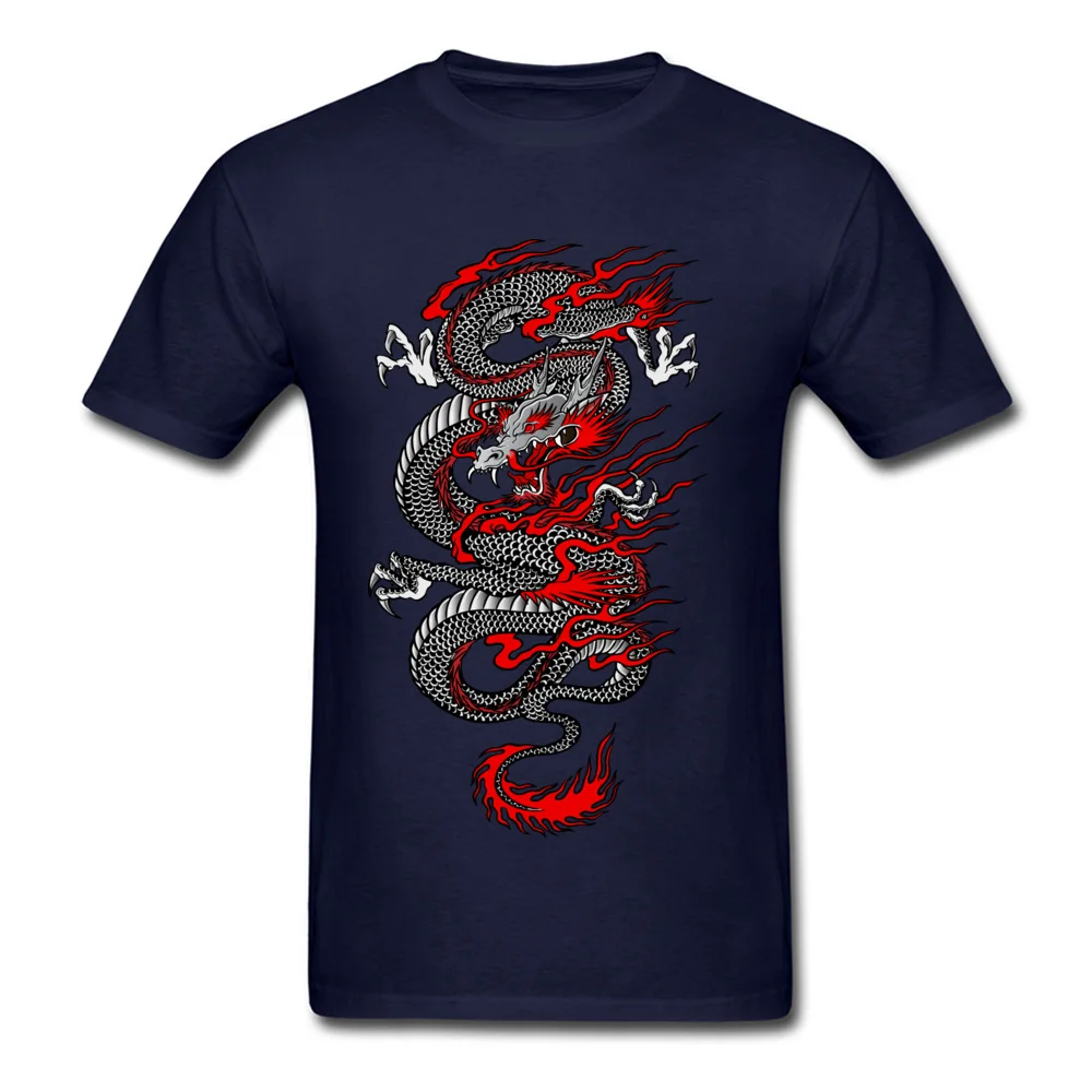 Asian Dragon T-shirt Men Chinese Style T Shirt Mans Black Red Tops Graphic Tees Cotton Clothes O Neck Tshirt Free Shipping