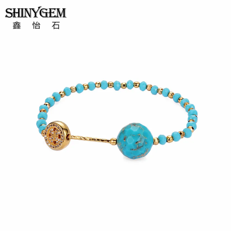 

2020 New Summer Style Natural Stone Beads Bracelet Women Men Blue Contracted Fashion Style Sea Sediment Jaspers Stretch Bangles