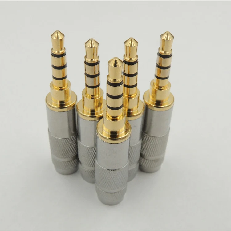 20pcs Gold plated Stereo 3.5mm 4 Pole jack Repair Headphone jack Cable Audio plug Solders connector