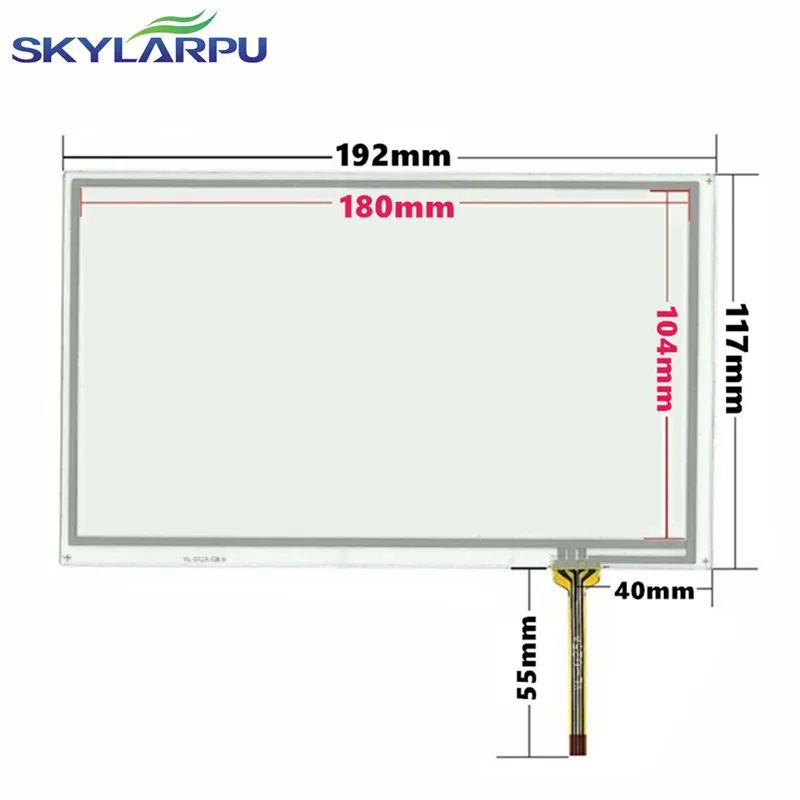 

New 8''Inch TouchScreen For GPS Car DVD 192mm*117mm tablet computer Resistance Handwritten Touch Panel Digitizer Screen Glass