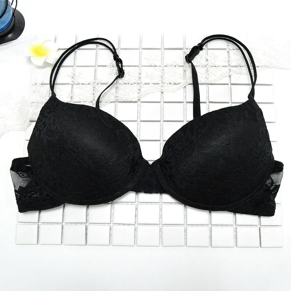 Women Sexy Underwire Padded Push Up Embroidery Lace Bra 32 34 36 38 40 42 44 A B C D E Brassiere Bra Push Up Bra Plunge Lingerie