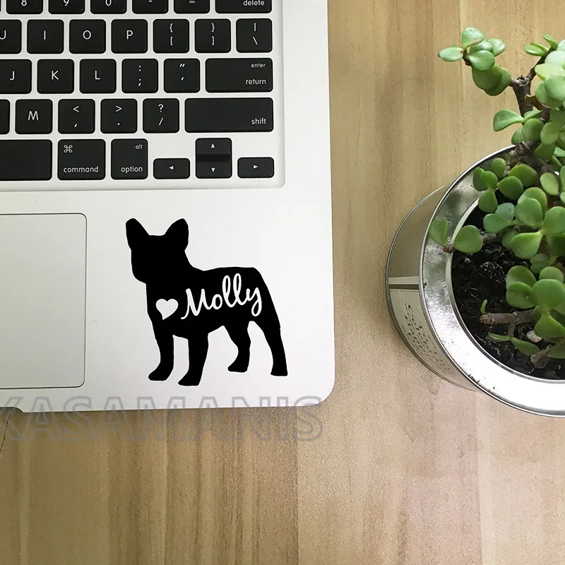 Personalized French Bulldog Vinyl Sticker Art Deccor , Custom Dog Name French Bulldog Decals For Car Laptop Notebook Decoration