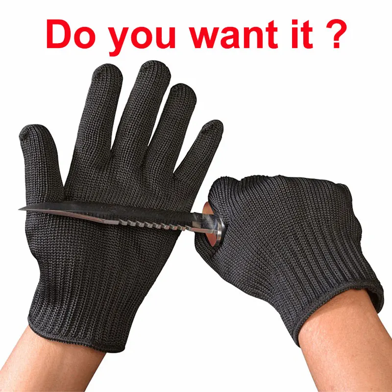 High Quality Black Color Gant Anti Coupure Cut Resistant Protective Safety Work Glove And Long Sleeve.