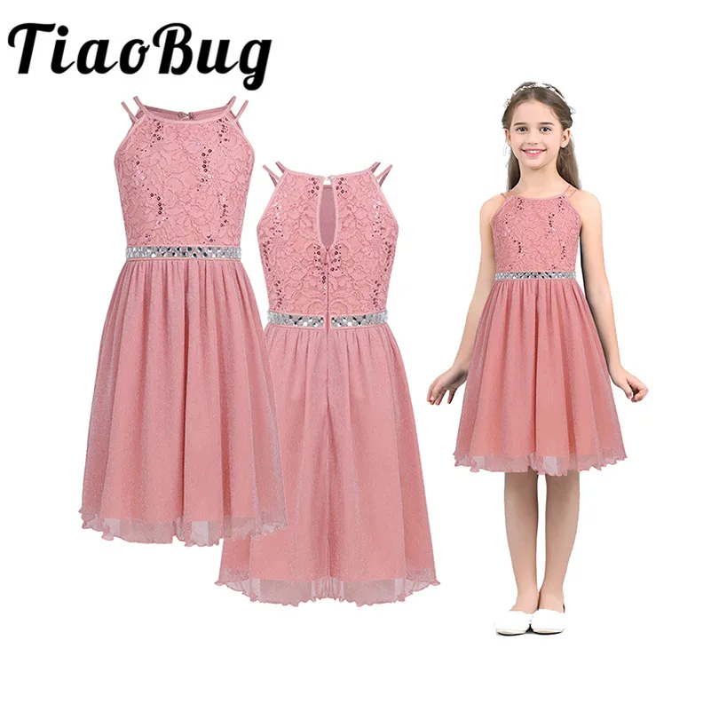 Petites Filles Robes Princess Lace Flower Girls Dresses Tulle Girls Pageant Dresses First Communion Dresses for Formal Party