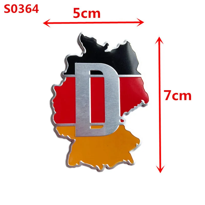 3D Aluminum Germany Sticker German Flag Emblem Decal for Audi BMW Perodua Toyota Honda Nissan Ford Mazda Mercedes Car styling view 4