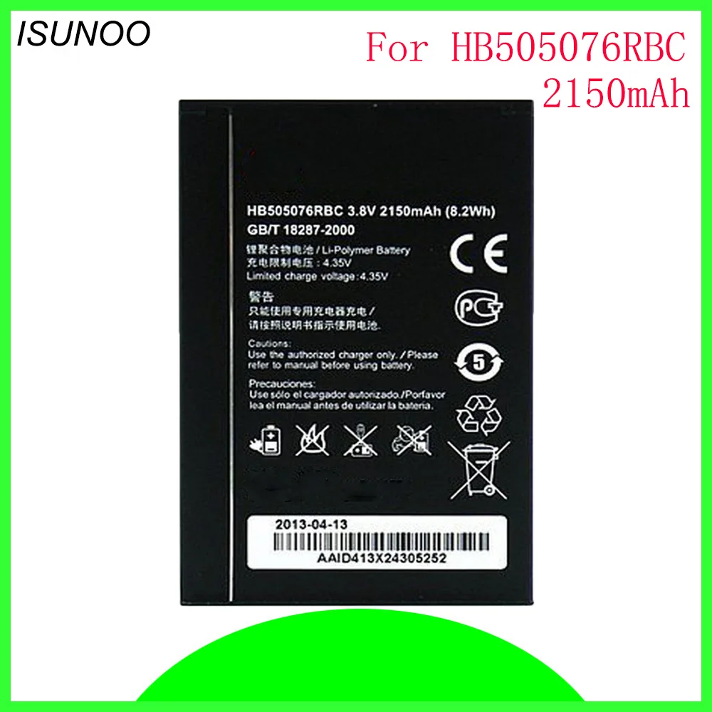 

ISUNOO HB505076RBC Battery For Huawei Ascend G527 A199 C8815 G606 G610 G610-U20 G700 G710 G716 G610S/C/T Y600 Y600-U20 Battery