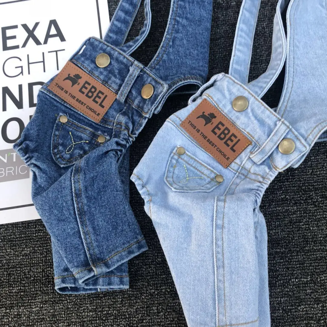 2024 New Denim Pet Dog Overalls Spring Summer Puppy Vest Cowboy Dog Clothes Puppy Teddy Denim Costume Jacket