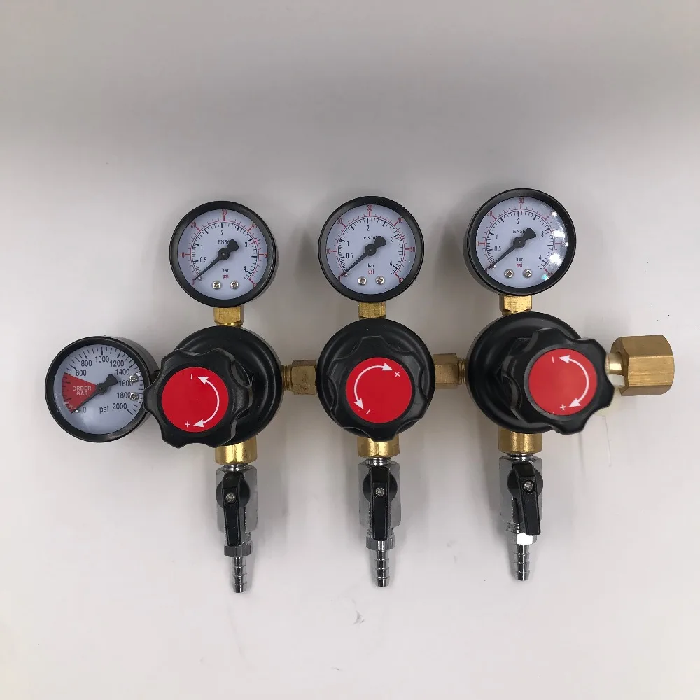 

Three CO2 Gauge Regulator with Checkvalves, Homebrew CO2 Regulator, 0~2000psi, 0~60psi, CGA320