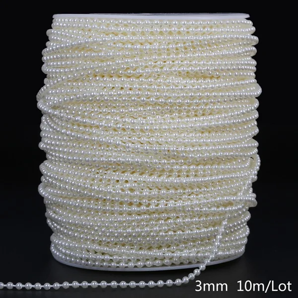 ABS Nachahmung Elfenbein Perle Perle Kette Linie Schnur Gewinde Trim für DIY Hochzeit Party Dekoration & Schmuck Erkenntnisse Handwerk Zubehör