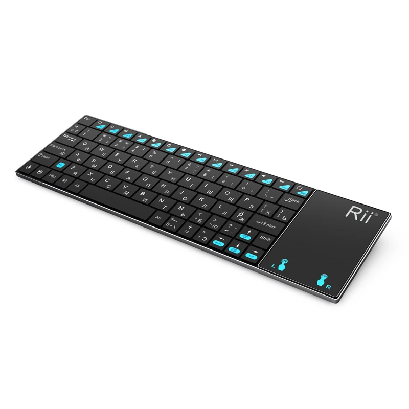 Rii mini i12+ Wireless Mini Keyboard Russian/English/French/Spanish Keyboard with Touchpad mouse for PC Tablet Android TV BOX