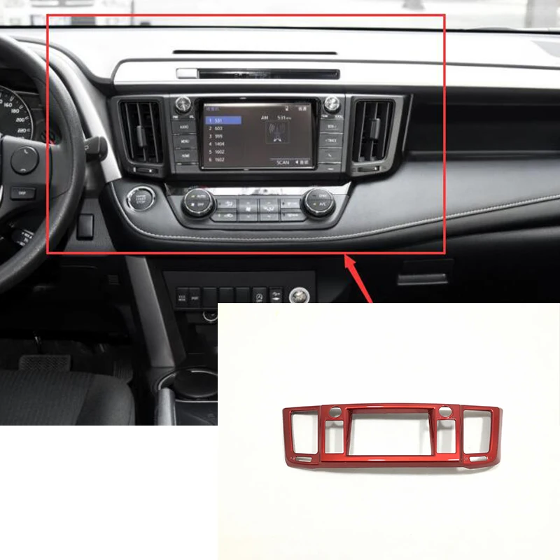 

Interior Mouldings Accessories ABS Red Shell for Toyota RAV4 2016 2017 Car Middle Air Outlet Decoration Cover Trim Decoration