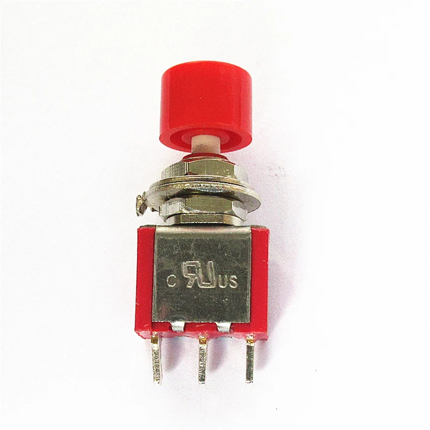 1Pcs Push Button Switch Push Button Switch PS-102 Round button with a Red Riding Hood 3-pin