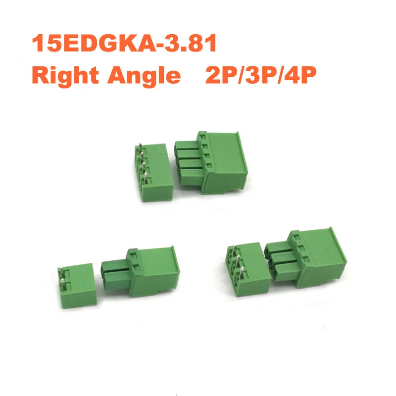 

Шаг 3,81 мм Прямоугольный 2/3/4P винтовой разъем PCB Клеммная колодка Разъем штекер/гнездо 15edgka + RC 30/50/100 комплектов