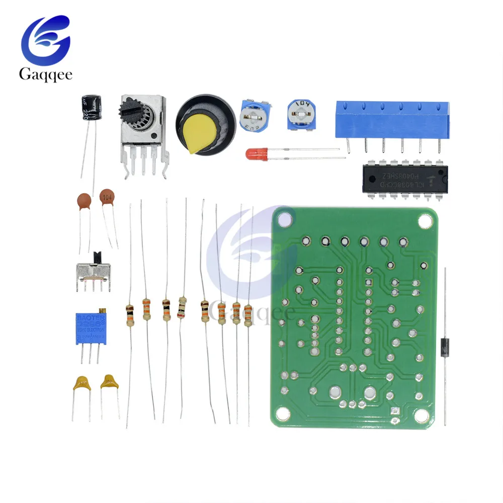 ICL8038 Monolithic Function Signal Generator Module DIY Kit Sine Square Triangle 50-5KHz 12V DC