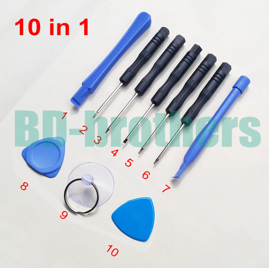 

With T3 T4 Screwdrivers 10 in 1 Opening Tools Kit Pry Repair Tool FOR iPhone Samsung MOTO SIEMENS Computer 50sets/lot