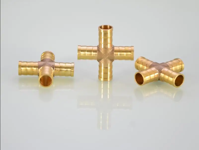 

2pcs Copper pagoda quick connector four-way connection 6mm 8mm 10mm 12mm