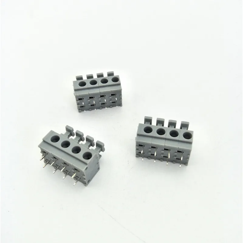 10Pcs KF235 5.0mm Pitch Straight PCB Board Screwless Spring Terminal Blocks 2P 3P 4P Positions Terminal connector 250V 10A
